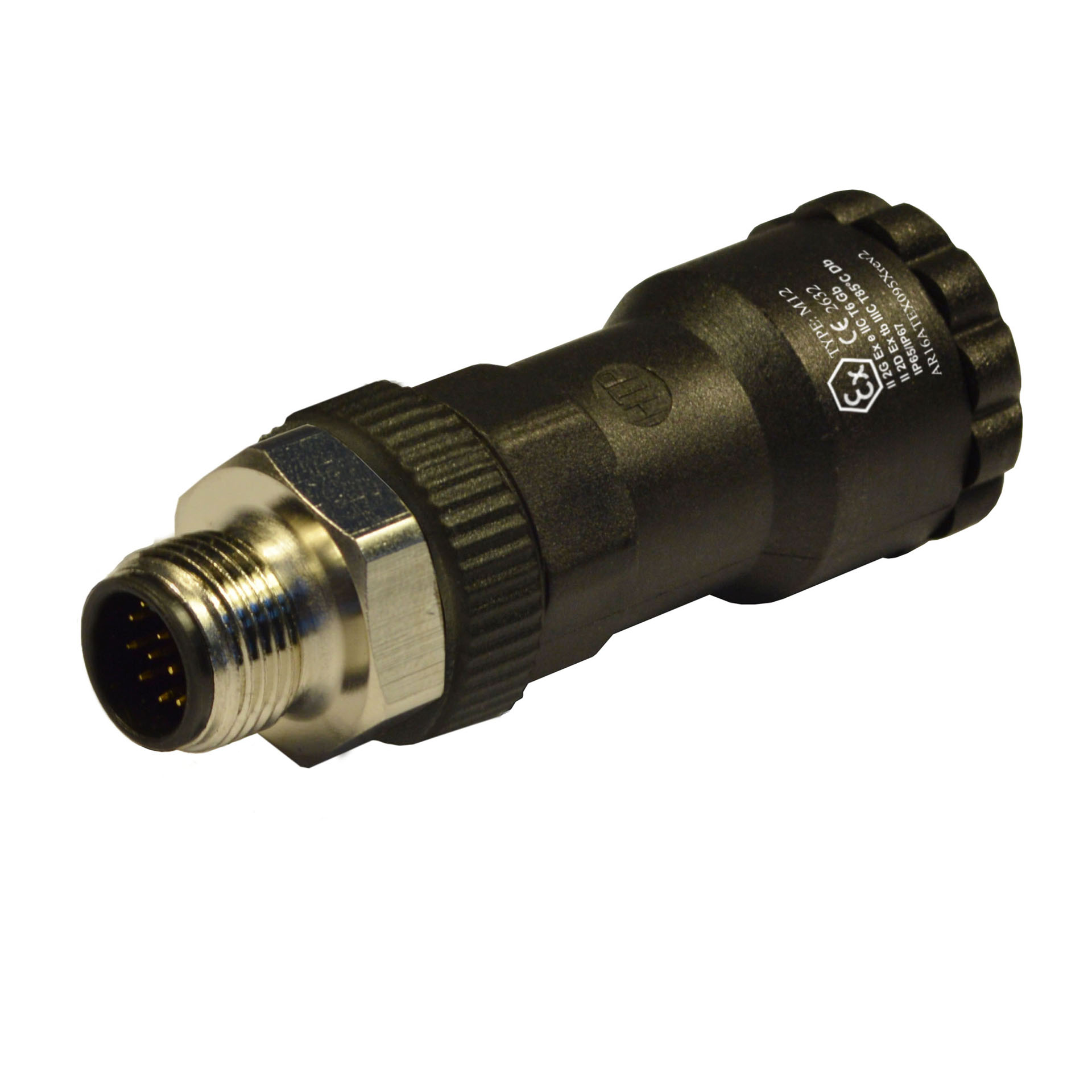 M12 field attachable,male,180°,12p.,PG9/11unif.or double exit cable,ATEX conform